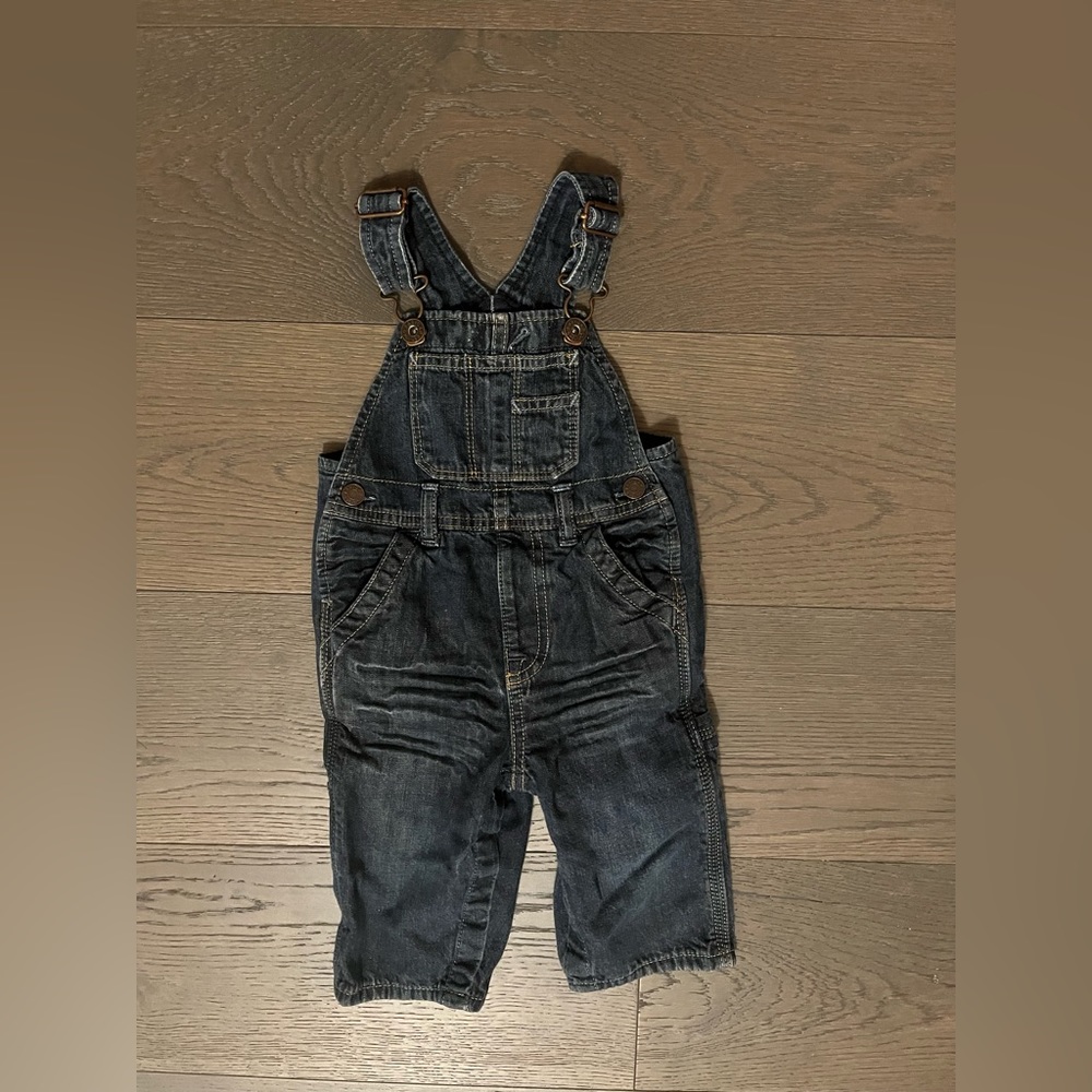 Baby gap blue denim overalls 6-12M NWT retail $69
